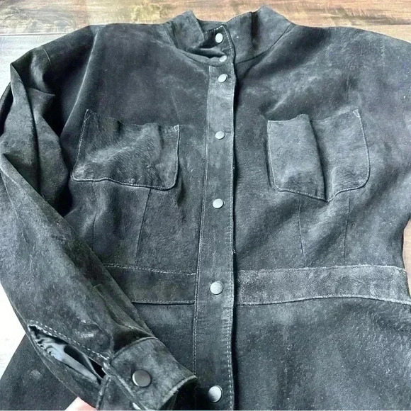 VINTAGE 1980'S BRASS PLUM NORDSTROM ANKLE LENGTH 100% SUEDE DRESS RARE SIZE M - Picture 3 of 14